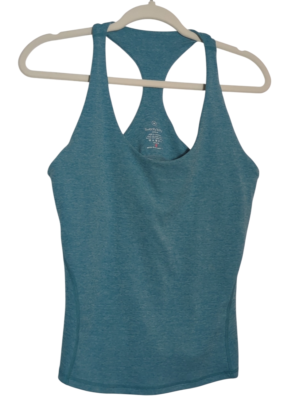 Sweaty Betty Teal Racerback Tank w/ Built-In Bra Size M Athletic Top Crossfit